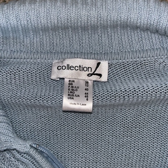 Baby blue V-neck zip up ( half way ) sweater 🤍 - Picture 2 of 4